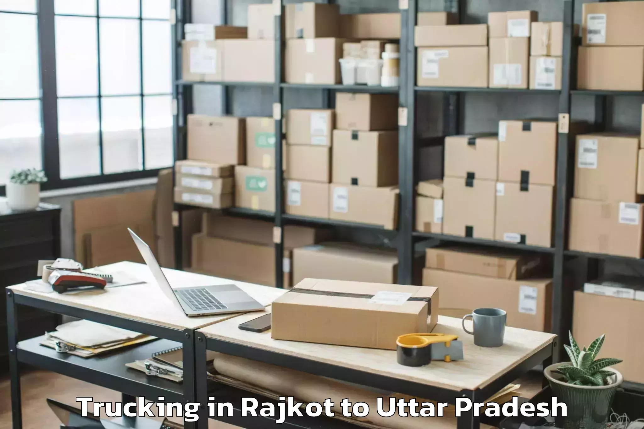 Book Rajkot to Lalganj Raebareli Trucking Online